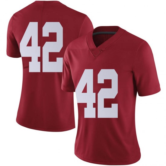 Alabama Crimson Tide Women's Jaylen Moody #42 No Name Crimson NCAA Nike Authentic Stitched College Football Jersey PQ16P48PY